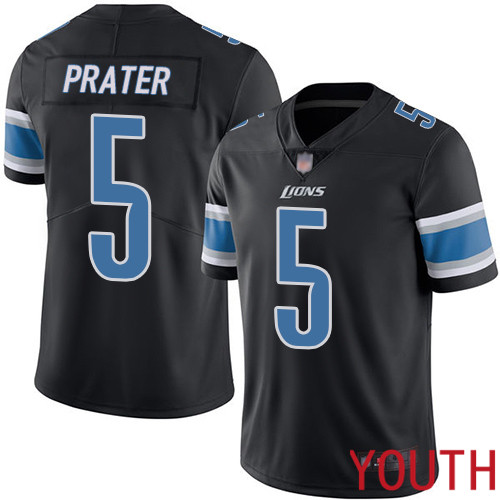 Detroit Lions Limited Black Youth Matt Prater Jersey NFL Football #5 Rush Vapor Untouchable->women nfl jersey->Women Jersey